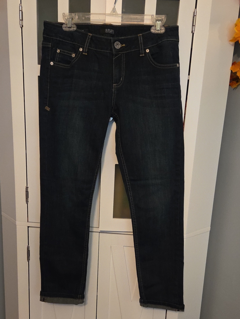 a.n.a Dark Indigo Petite Skinny Jeans